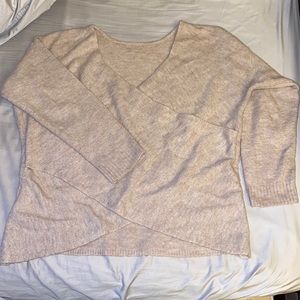 Faux-wrap Sweater in Oatmeal Sz S